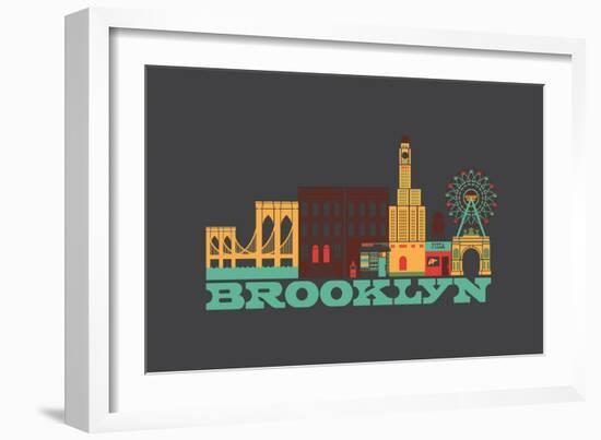 City Living Brooklyn Asphalt-null-Framed Art Print