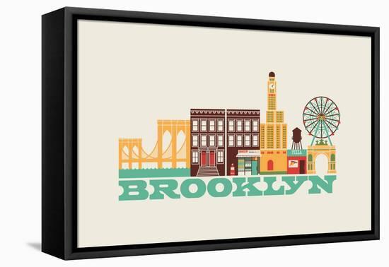 City Living Brooklyn Natural-null-Framed Stretched Canvas