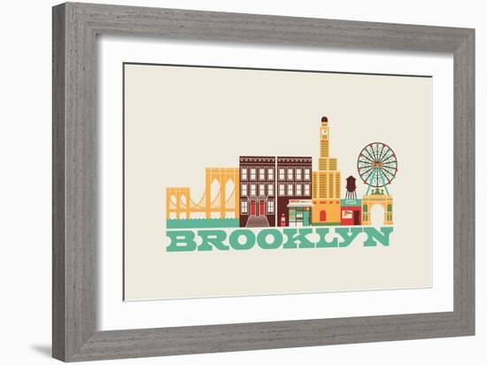 City Living Brooklyn Natural-null-Framed Art Print