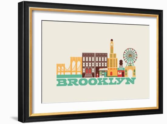 City Living Brooklyn Natural-null-Framed Art Print