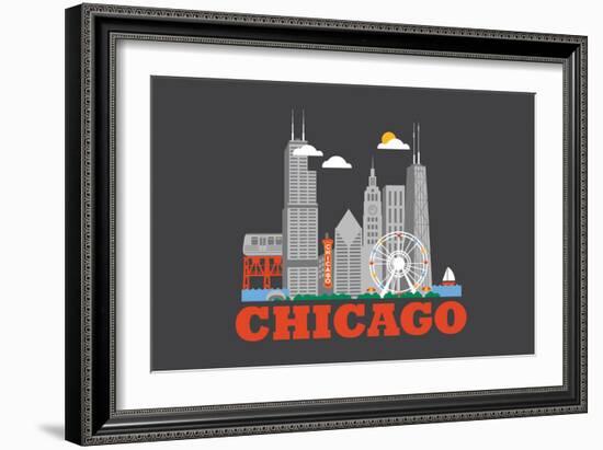 City Living Chicago Asphalt-null-Framed Art Print