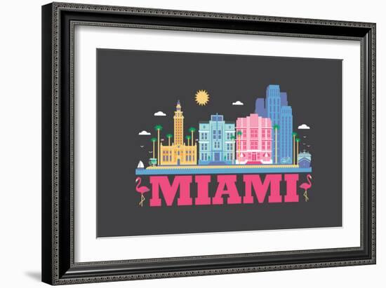 City Living Miami Asphalt-null-Framed Art Print