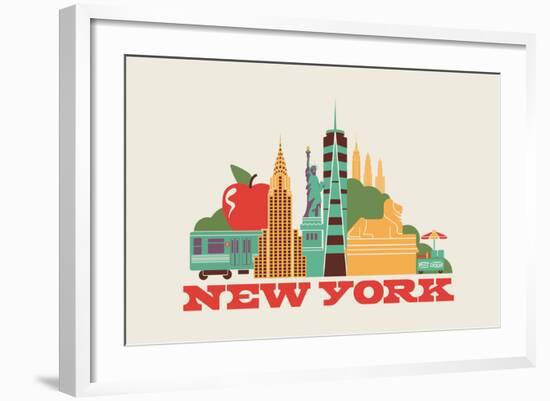 City Living New York Natural-null-Framed Art Print