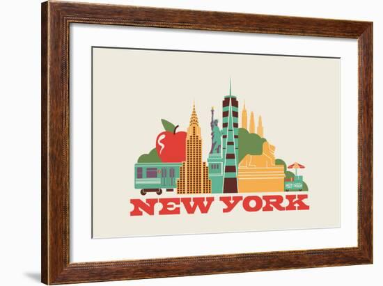 City Living New York Natural-null-Framed Art Print