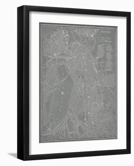 City Map of Boston-Vision Studio-Framed Art Print