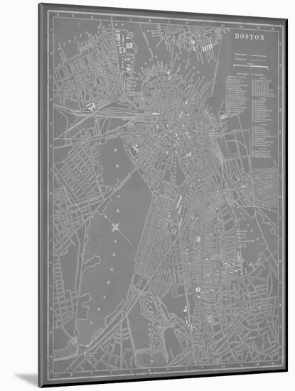 City Map of Boston-Vision Studio-Mounted Art Print