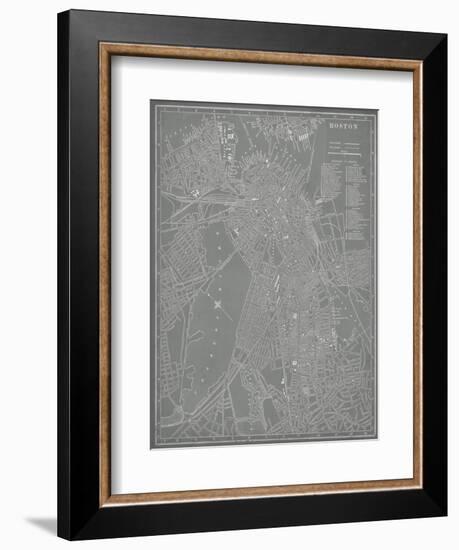 City Map of Boston-Vision Studio-Framed Premium Giclee Print