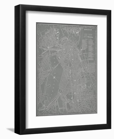 City Map of Boston-Vision Studio-Framed Premium Giclee Print