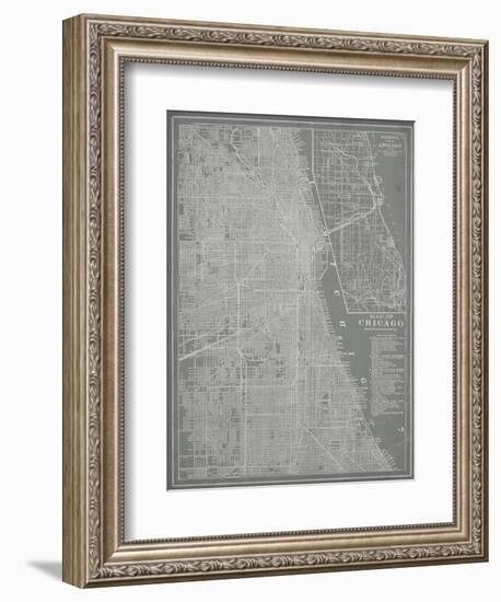 City Map of Chicago-Vision Studio-Framed Art Print