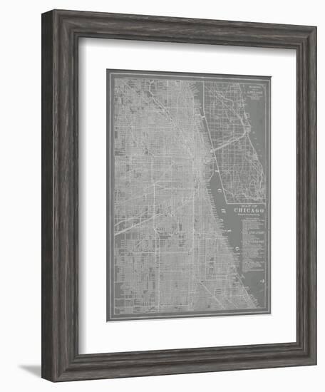 City Map of Chicago-Vision Studio-Framed Art Print