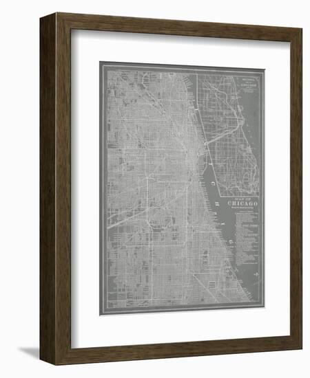 City Map of Chicago-Vision Studio-Framed Art Print