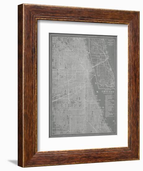 City Map of Chicago-Vision Studio-Framed Art Print