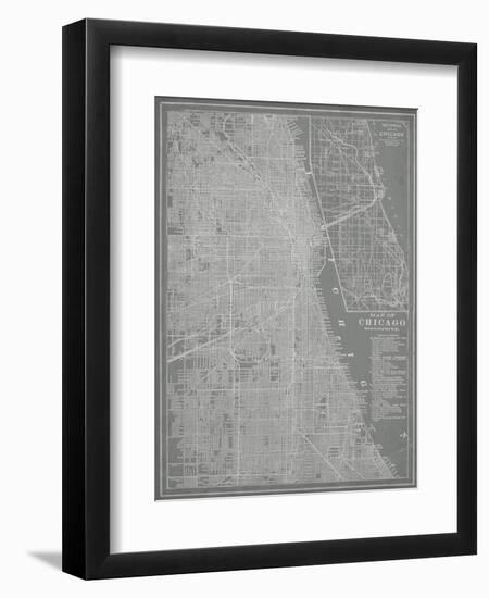 City Map of Chicago-Vision Studio-Framed Art Print