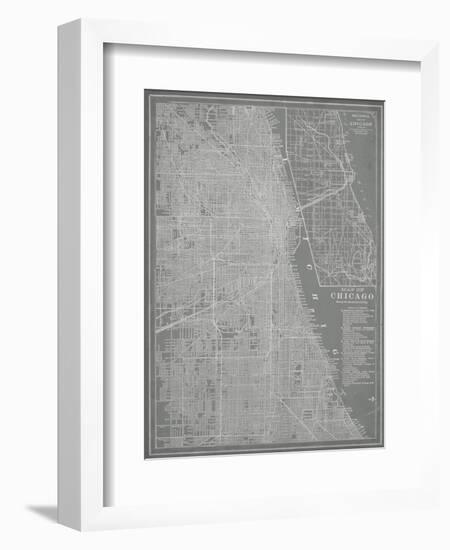 City Map of Chicago-Vision Studio-Framed Art Print