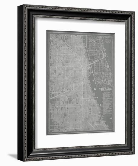 City Map of Chicago-Vision Studio-Framed Art Print