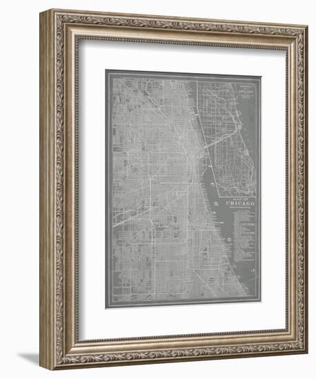 City Map of Chicago-Vision Studio-Framed Premium Giclee Print