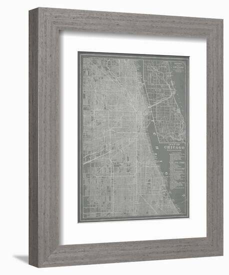 City Map of Chicago-Vision Studio-Framed Premium Giclee Print