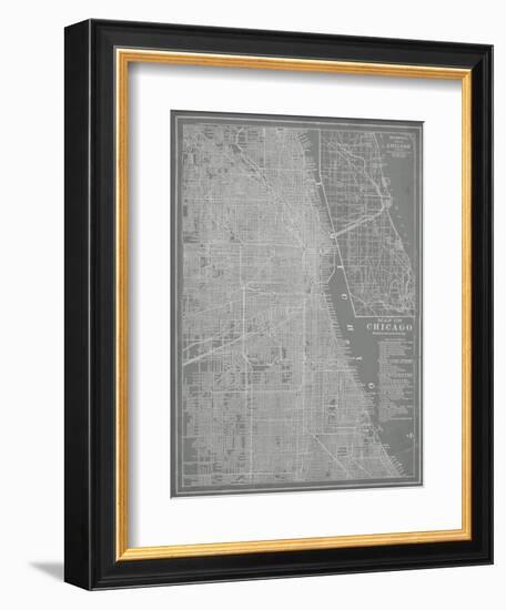 City Map of Chicago-Vision Studio-Framed Premium Giclee Print