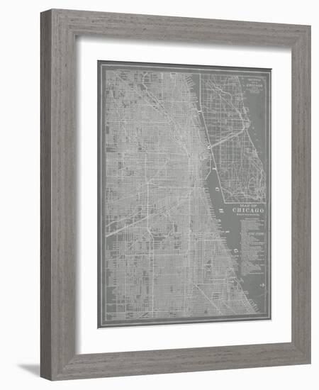 City Map of Chicago-Vision Studio-Framed Art Print