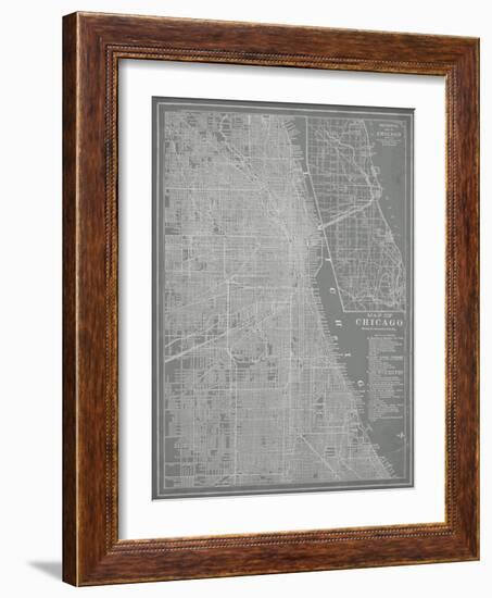 City Map of Chicago-Vision Studio-Framed Art Print