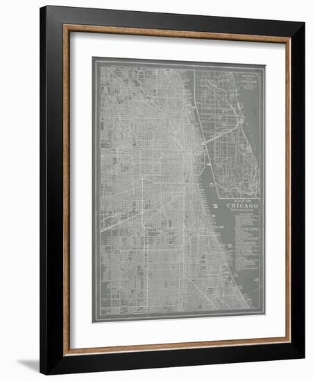 City Map of Chicago-Vision Studio-Framed Art Print