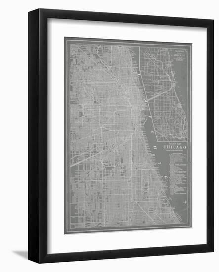 City Map of Chicago-Vision Studio-Framed Art Print