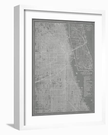 City Map of Chicago-Vision Studio-Framed Art Print