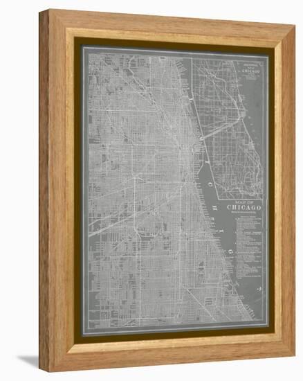 City Map of Chicago-Vision Studio-Framed Stretched Canvas