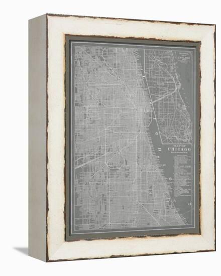 City Map of Chicago-Vision Studio-Framed Stretched Canvas