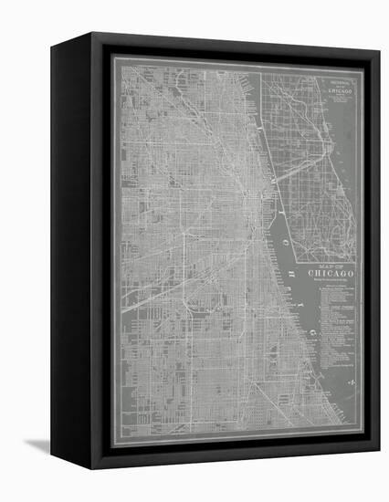 City Map of Chicago-Vision Studio-Framed Stretched Canvas