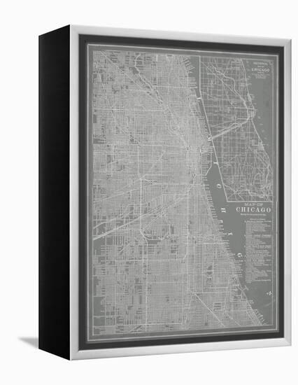 City Map of Chicago-Vision Studio-Framed Stretched Canvas