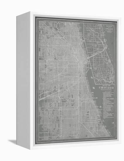 City Map of Chicago-Vision Studio-Framed Stretched Canvas