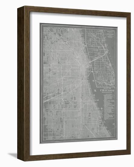 City Map of Chicago-Vision Studio-Framed Art Print