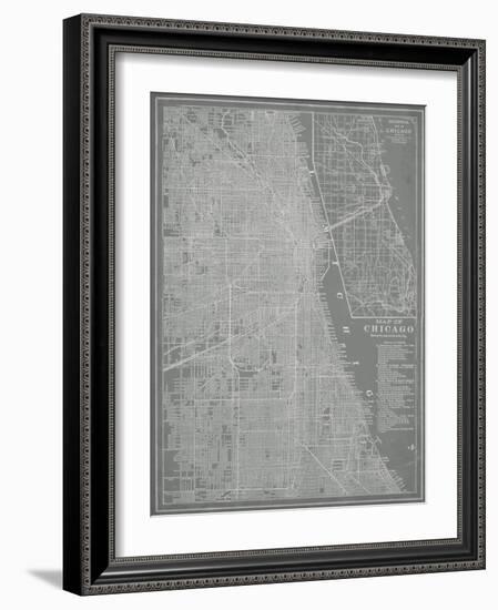 City Map of Chicago-Vision Studio-Framed Art Print