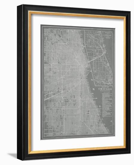 City Map of Chicago-Vision Studio-Framed Art Print