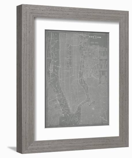 City Map of New York-Vision Studio-Framed Premium Giclee Print