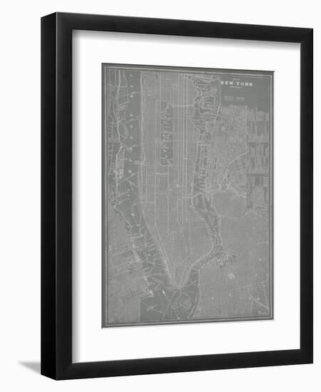 City Map of New York-Vision Studio-Framed Premium Giclee Print