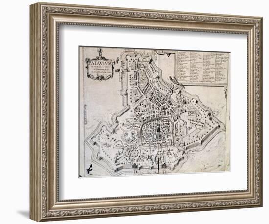 City Map of Padua, Italy, 17th Century-null-Framed Giclee Print