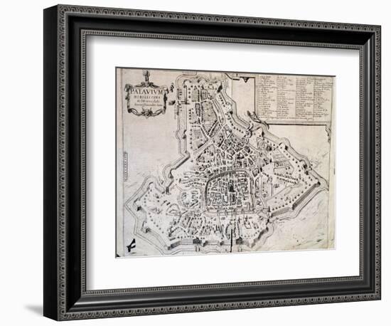 City Map of Padua, Italy, 17th Century-null-Framed Giclee Print