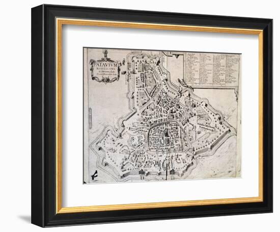 City Map of Padua, Italy, 17th Century-null-Framed Giclee Print