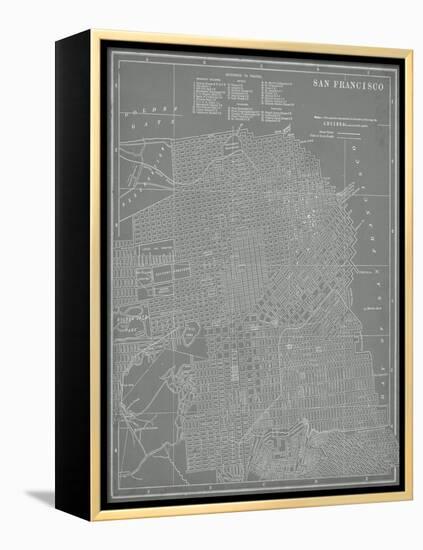 City Map of San Francisco-Vision Studio-Framed Stretched Canvas