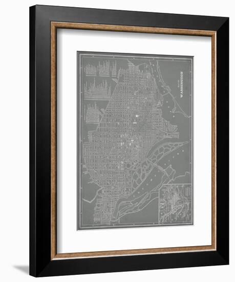 City Map of Washington, D.C.-Vision Studio-Framed Art Print