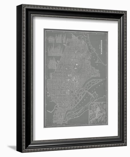 City Map of Washington, D.C.-Vision Studio-Framed Art Print