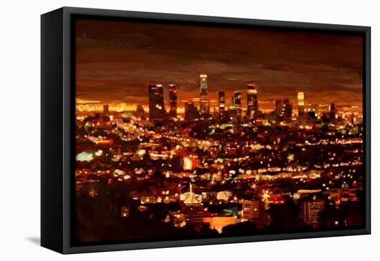 City of Angels - City of Light - Los Angeles-Markus Bleichner-Framed Stretched Canvas