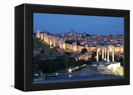 City of Avila at Dusk, Spain-p.lange-Framed Premier Image Canvas