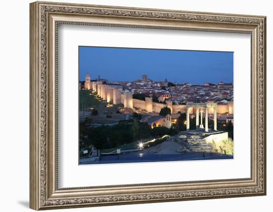 City of Avila at Dusk, Spain-p.lange-Framed Photographic Print