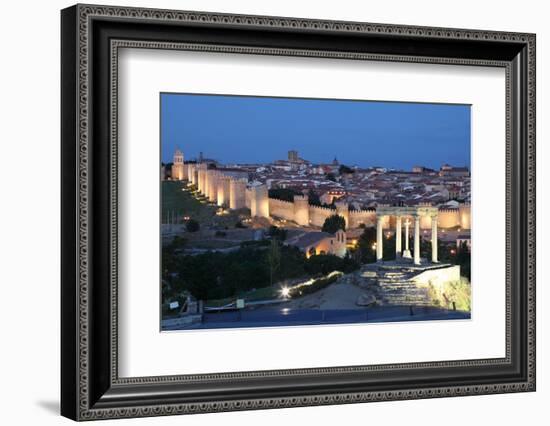 City of Avila at Dusk, Spain-p.lange-Framed Photographic Print