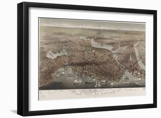 City of Boston-Currier & Ives-Framed Art Print