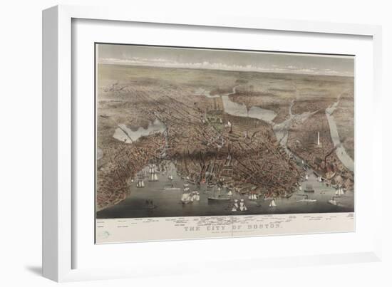 City of Boston-Currier & Ives-Framed Art Print