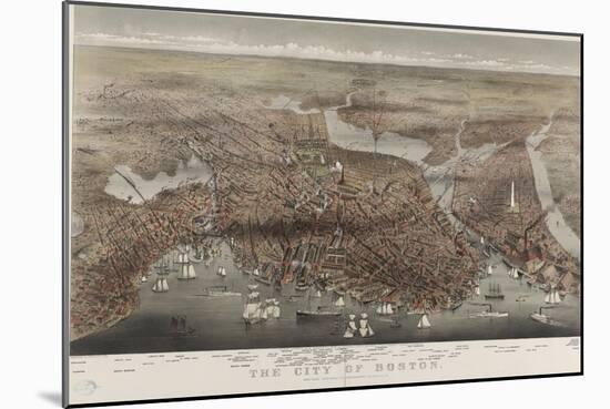City of Boston-Currier & Ives-Mounted Art Print